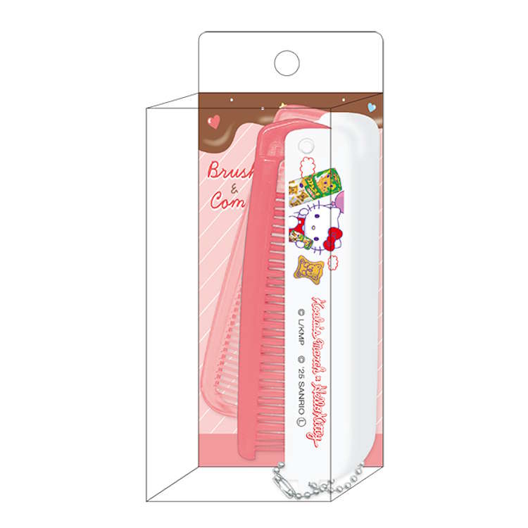 コアラのマーチ×ハローキティ ブラシ&コーム コンパクトブラシ ボールチェーン付き クシ くし 身だしな..