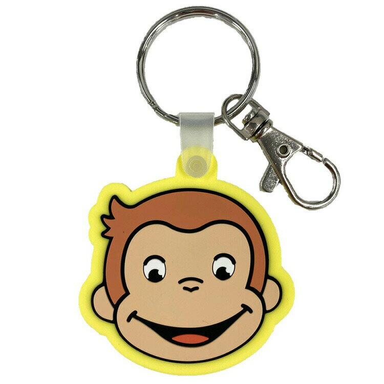 おさるのジョージ ラバーキーホルダー フェイス YE 643114 イエロー