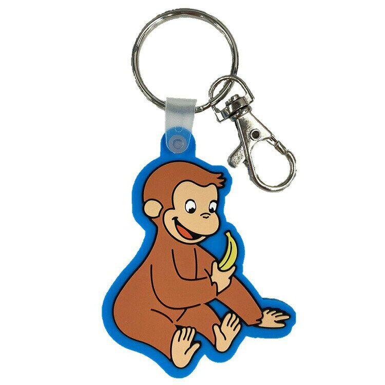 乐天商城 - おさるのジョージ ラバーキーホルダー バナナ BL 643138 ブルー