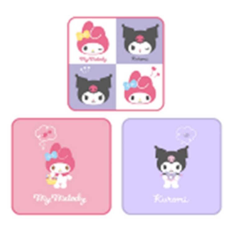 マイメロディ&クロミ プチタオル3P シンプルタイム 3枚セット タオルハンカチ 手拭き エチケット 入園入学 089568