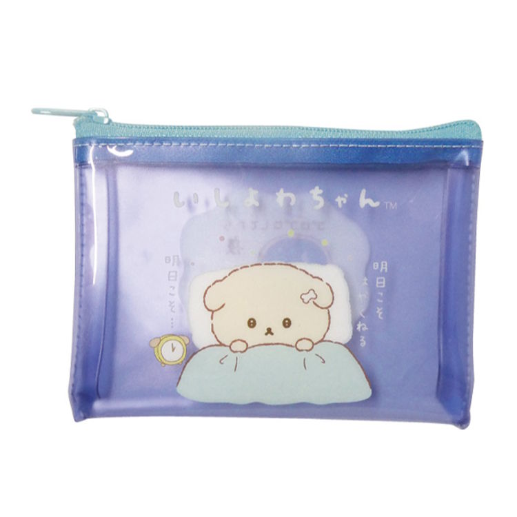 乐天商城 - いしよわちゃん クリアフラットポーチ S ネイビー 小物入れ コスメケース コインケース ポーチ 619510