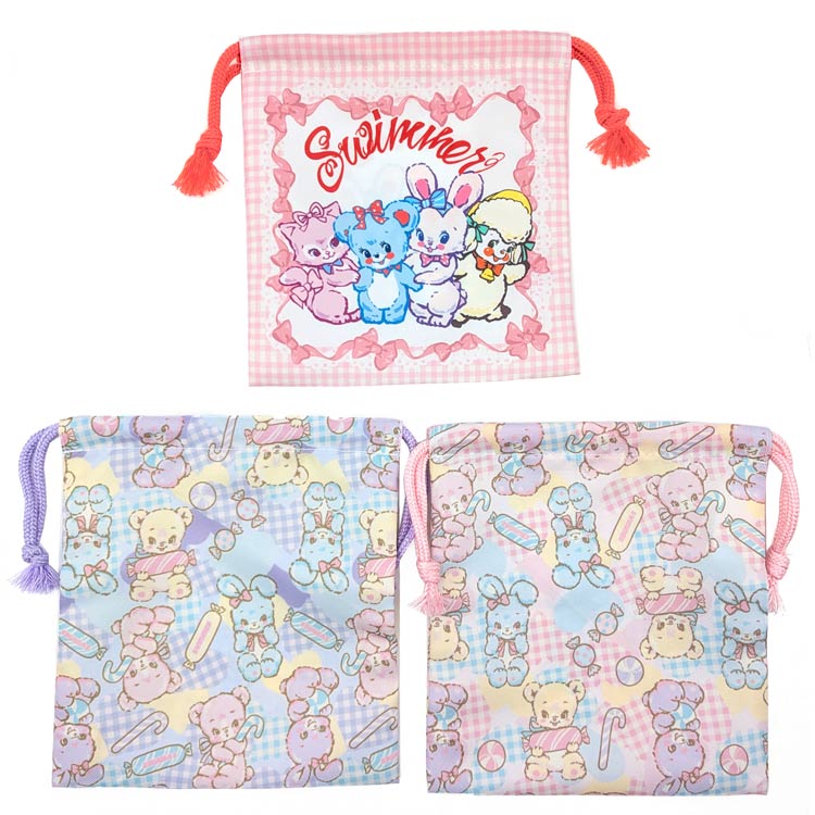 SWIMMER 巾着 3枚組 きんちゃく 巾着袋 袋 小物入れ コップ入れ コップ袋 入園入学グッズ 004319