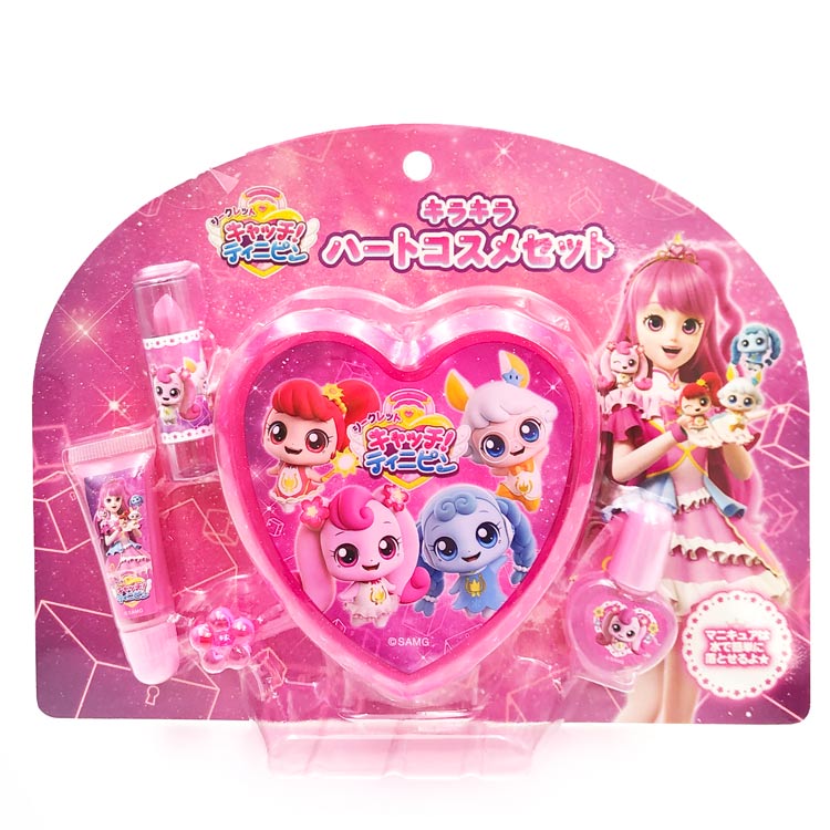 シークレットキャッチ!ティニピン キラキラハートケースコスメセット お化粧 キッズコスメ ネイル リップ グロス ハートコスメセットシリーズ 413090