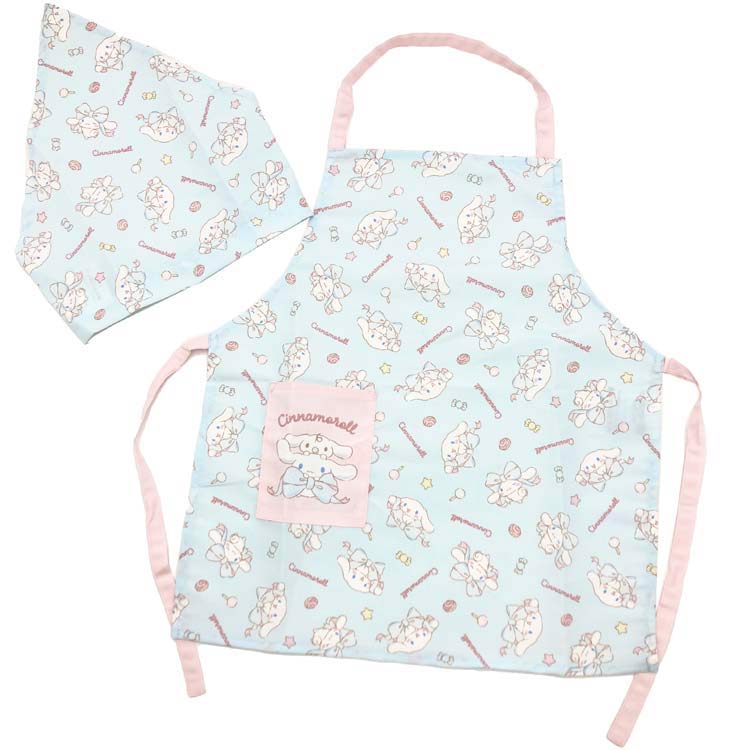 シナモロール エプロン三角巾セット 110cm 062482 SANRIO サンリオキャラクターズ