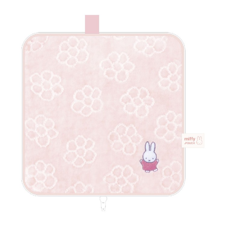 ミッフィー どっとポーチ ピンク BF Basic .POUCH ファスナー付 タオル ペットボトルカバー 花