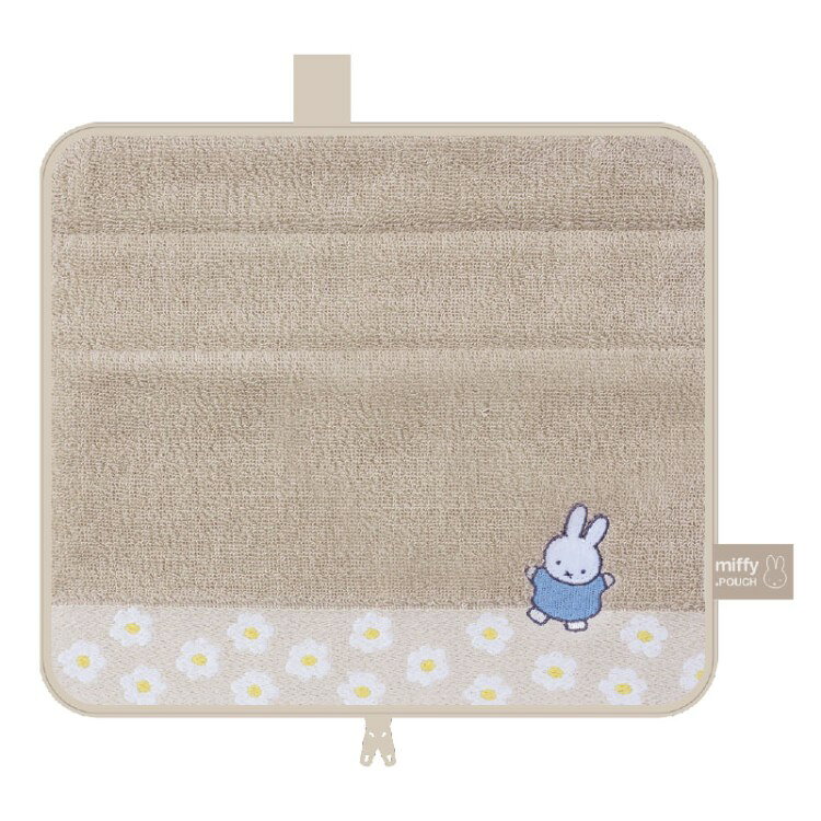 乐天商城 - ミッフィー どっとポーチ キープ ベージュ BF Keep Stand .POUCH 保温 保冷 ファスナー付 タオル ペットボトルカバー