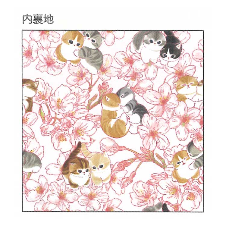 mofusand×日比谷花壇 フリルミニポーチ さくら 044095 モフサンド ぢゅの 猫 HIBIYA-KADANコラボ