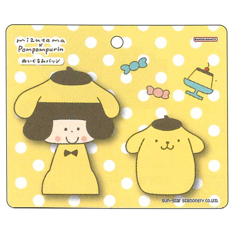 mizutama×ポムポムプリン ぬいぐるみバッジ 047591 mizutama×サンリオキャラクターズ 第2弾 SANRIO コラボ...