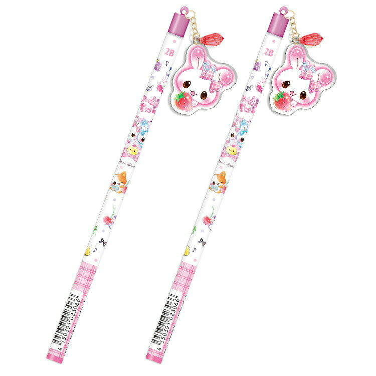 乐天商城 - 2本セットキャンディツインズ チャーム付き鉛筆 2B丸 ベリー 023066 第2弾