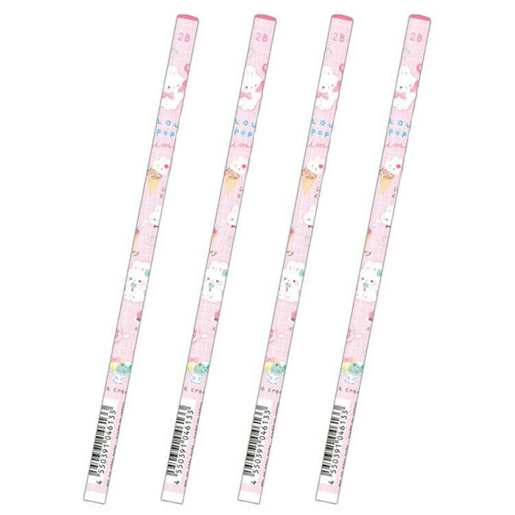 4本セット クラウドポップタイム 鉛筆2B丸 ストロベリーB 046133 第3弾