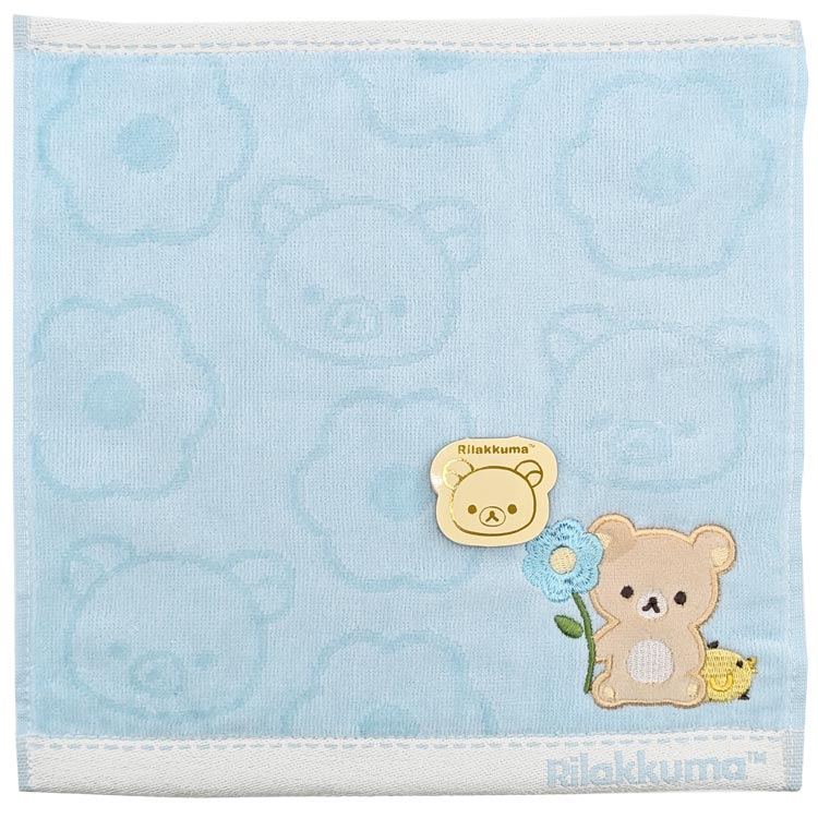 乐天商城 - リラックマ タオルハンカチ ブルー 903240 26SS りらっくま Rilakkuma