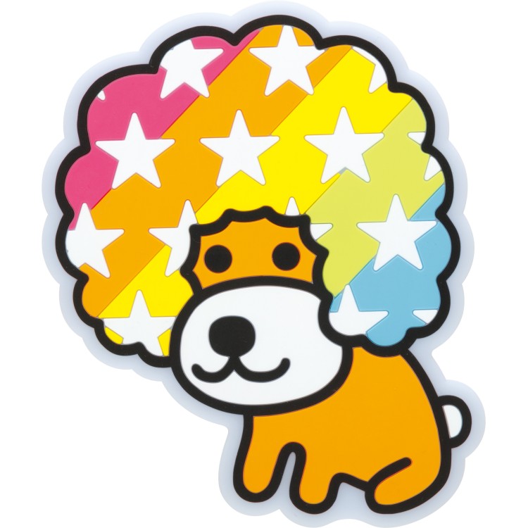 アフロ犬 コースター ダイカット PVC 塩ビ 2