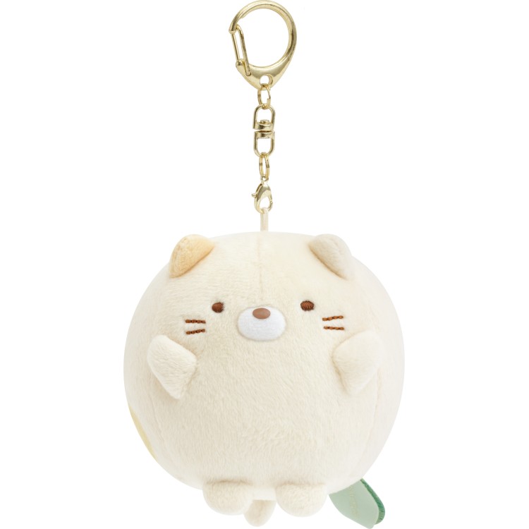 すみっコぐらし ぶらさげまんまるぬいぐるみ ねこ たぬきのまんまるレストラン ぬいぐるみキーホルダー