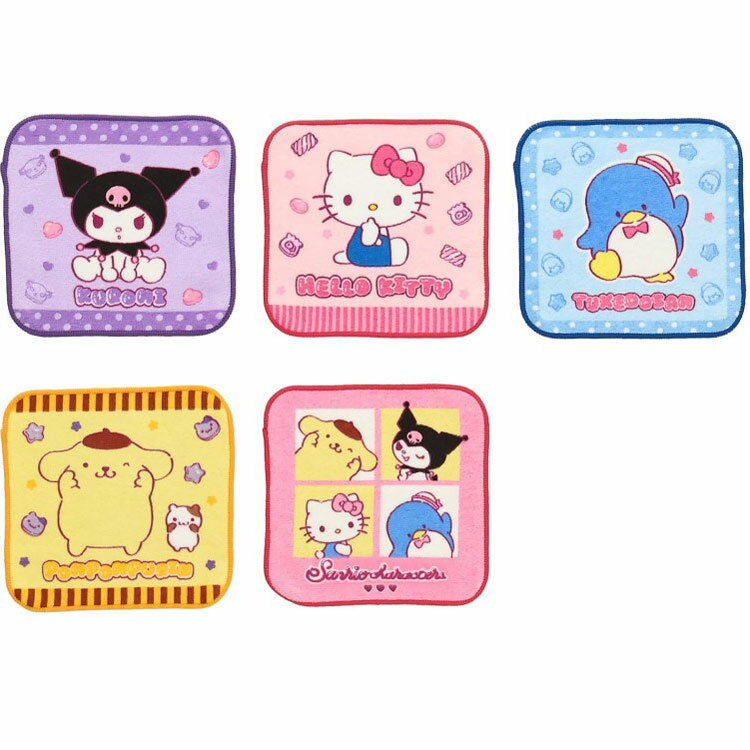 サンリオキャラクターズ ミニタオル5枚組 グミキャラクターミックス 431957 SANRIO クロミ キティ サム..