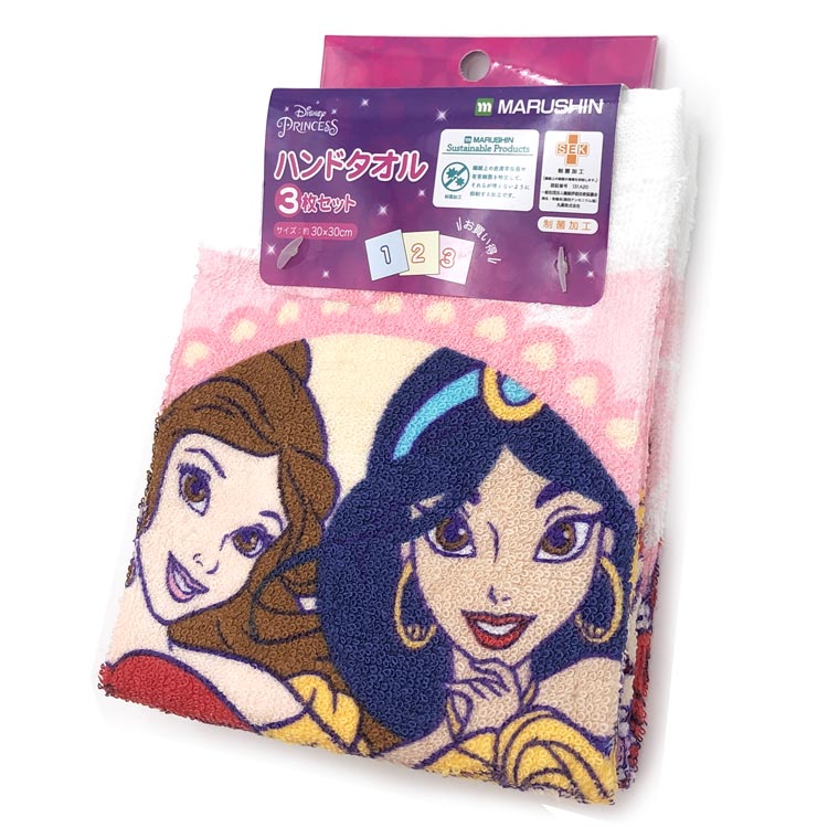 Hand Towel, Handkerchief - ディズニープリンセス ハンドタオル3P キラキラキューティ 899863 Disney