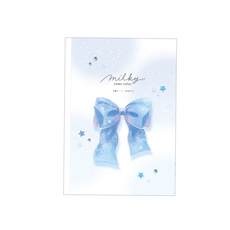 milky blue B5方眼ノート リボン ほうがんノート 学習帳 がくしゅちょう ノート 312005