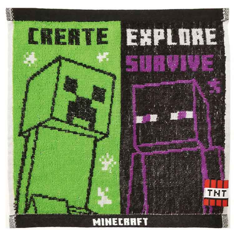 乐天商城 - Minecraft ジャガードミニタオル クリーパー&エンダーマン 619343 マインクラフト