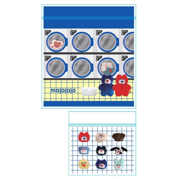 mojojojo IP909058 ジッパーバッグ WASHING MACHINE 第2弾 PERFECT DAY FOR LAUNDRY モジョジョジョ 尾崎歩美 ぬいぐるみ作家