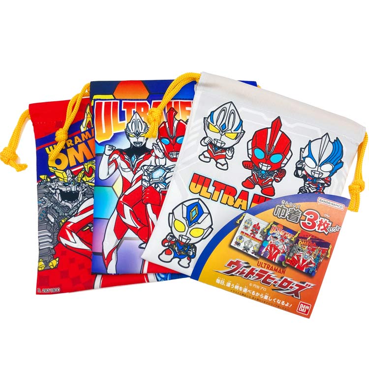 Drawstring Bags - ウルトラマンヒーローズ 巾着3P 902373