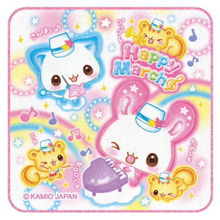 Happy March ハンドタオル ミニタオル タオルハンカチ 手拭き 身だしなみ エチケット 平成ファンシー 320451