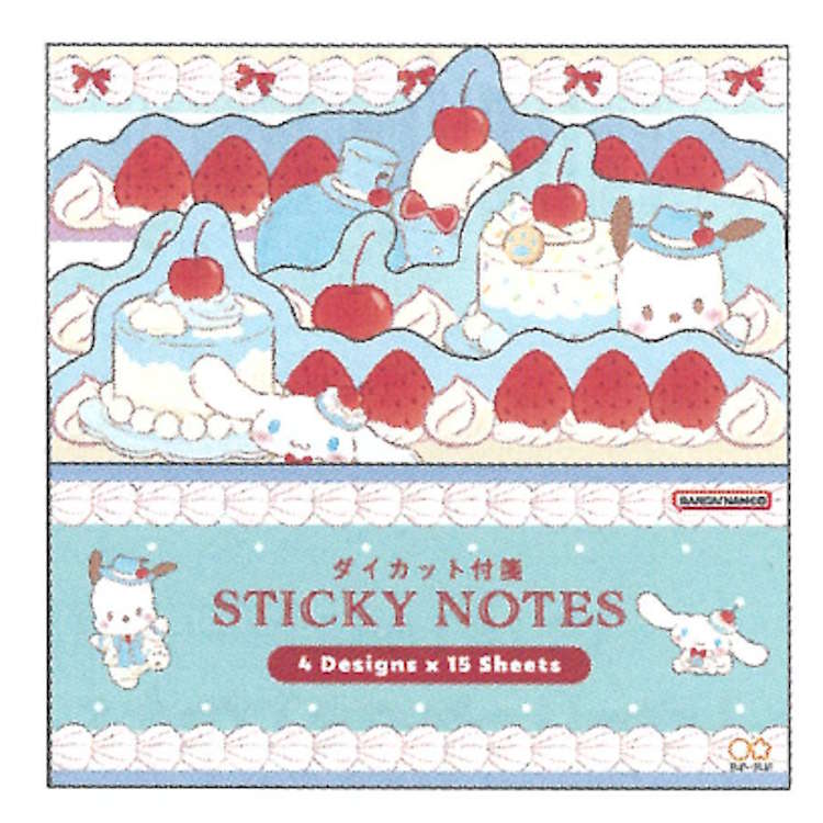 Label Paper - サンリオキャラクターズ ダイカットブロック付箋 ブルー ふせん フセン メッセージ 伝言 シナモロール ポチャッコ タキシードサム あひるのペックル スウィートケーキコレクション 052236