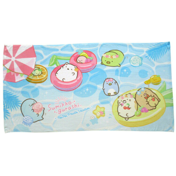 乐天商城 - すみっコぐらし バスタオル バケーション 217782 ブルー
