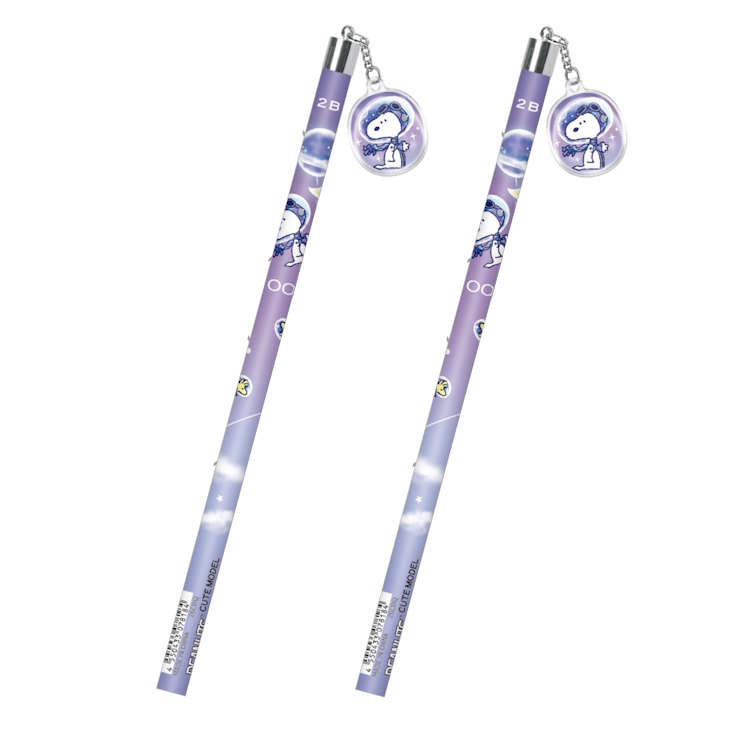 乐天商城 - 【2本セット】スヌーピー ドロップチャームえんぴつ2B 夜空 鉛筆 筆記具 筆記用具 チャーム付き 078184