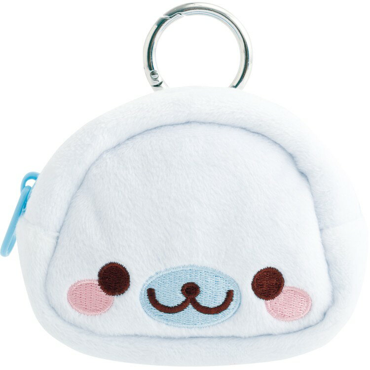 まめゴマ ぬいぐるみミニポーチ サンエックスユニバース キャラクターシリーズ フェイス カラビナ付