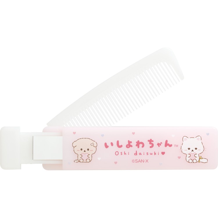 Brushes, Combs - いしよわちゃん ミラー付コーム 推しだいすき ピンク 折りたたみ コンパクト くし ミニミラー 鏡
