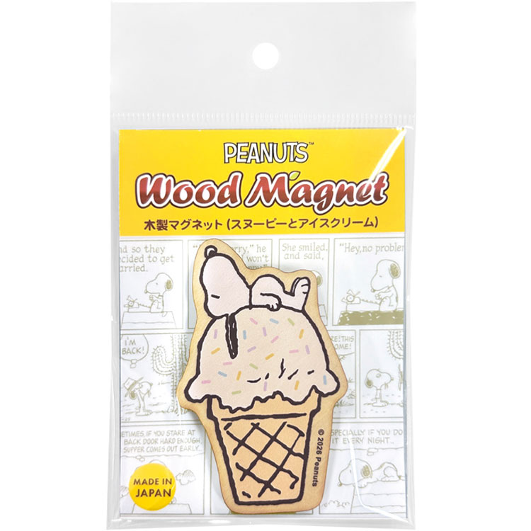 乐天商城 - スヌーピー 木製マグネット スヌーピーとアイスクリーム 404883 PEANUTS ピーナッツ