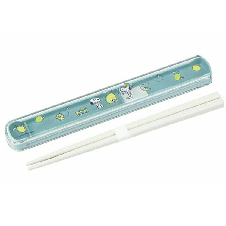 Chopsticks and Case - スヌーピー HS-16 引フタ箸箱セット ブルー ピーナッツファンシー