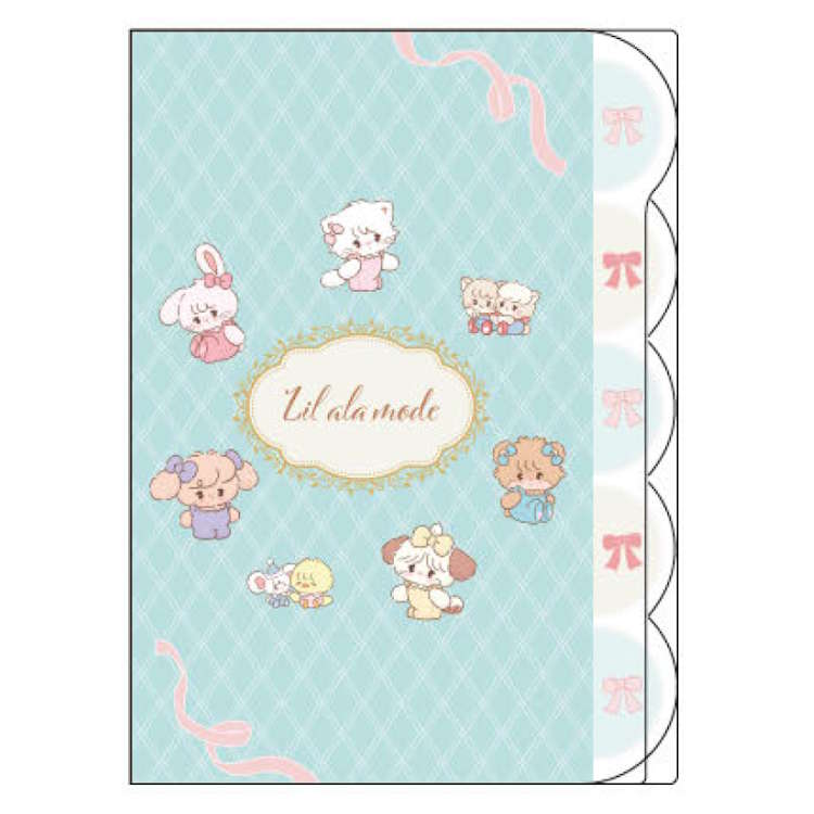 mikko illustrations ダイカットクリアファイル5P ミント 5ポケット クリアファイル 収納 書類整理 053257 Lil ala mode リルアラモード