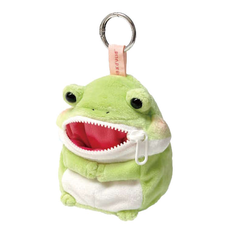 Rakuten - ほおばりいず ぱくぱくポーチ かえる ダイカット ぬいぐるみポーチ 口がチャック 小物入れ 049991