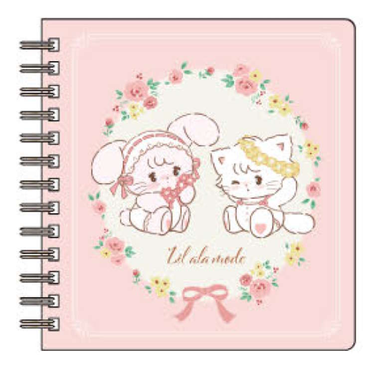 mikko illustrations スクエアリングノート ピンク ノート メモ帳 053028 Lil ala mode リルアラモード