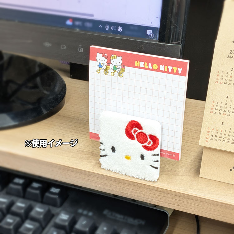 ハローキティ もこもこクリップ付メモ Petit collection SANRIO サンリオ ホワイト