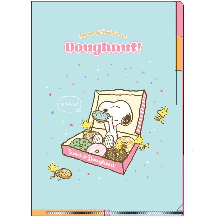 乐天商城 - スヌーピー 3Pクリアホルダー A5 ドーナツ 202482 Sweet&Delicious PEANUTS ピーナッツ