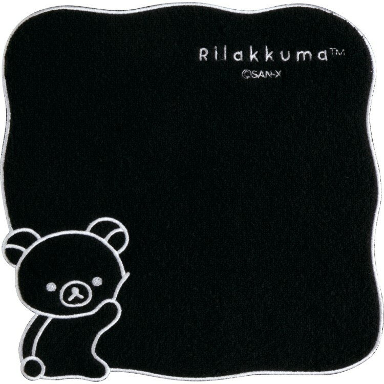 乐天商城 - リラックマ ミニタオル CM57801 ブラック BASIC RILAKKUMA MONOCHROME ベーシックリラックマ モノクロ 綿100％