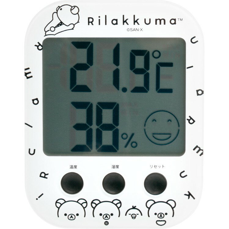 乐天商城 - 【5月上旬以降〜出荷】リラックマ 温湿度計 BASIC RILAKKUMA MONOCHROME ベーシックリラックマ モノクロ 温度計