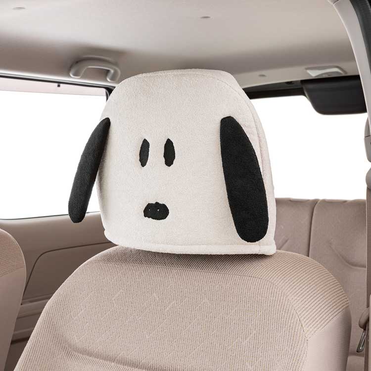 Rakuten - スヌーピー ヘッドレストカバー WH 124413 もふもふスヌーピー カー用品 PEANUTS ピーナッツ