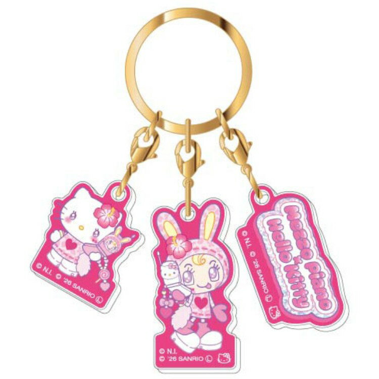 Rakuten - メゾピアノ×ハローキティ 3連アクリルキーホルダーVol.2 01 ピンク MezzoPiano Hello Kitty サンリオ