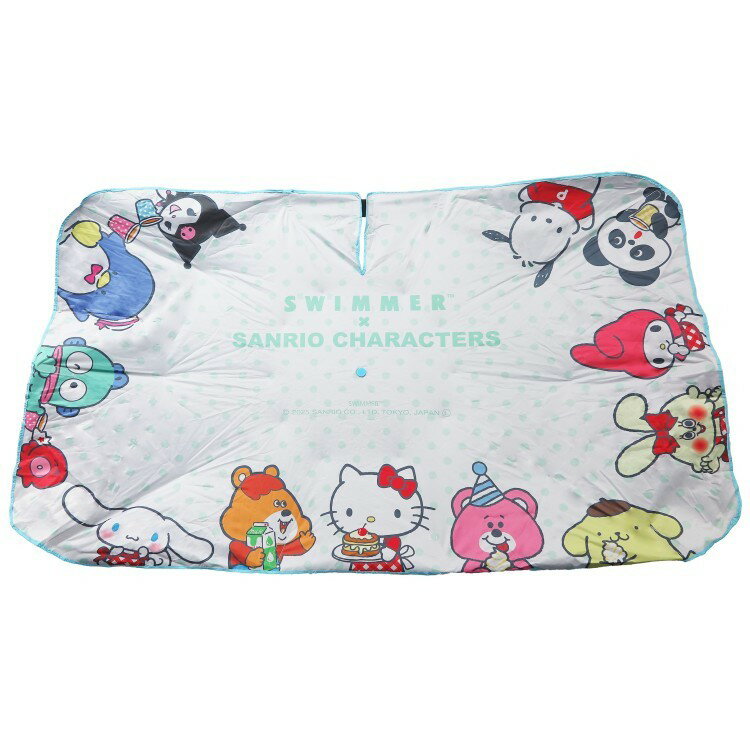スイマー×サンリオキャラクターズ 3WAYカーシェード ブルー 060617 SWIMMER×SANRIO SANRIO サンシェード 折りたたみ傘式 カー用品