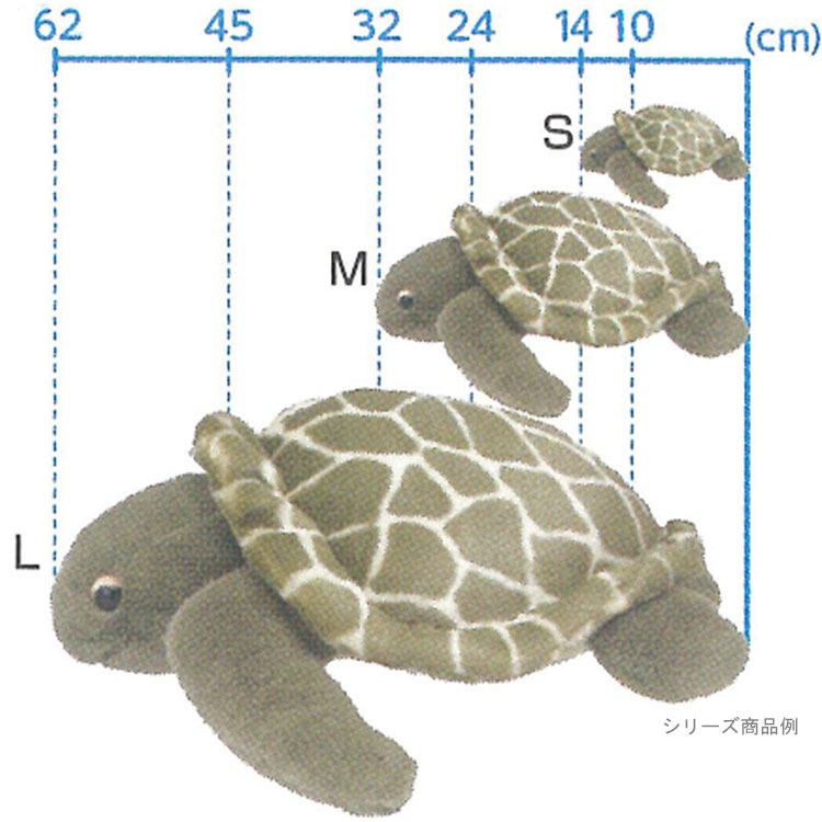 キャラクターハウス キャロルのウミガメ ぬいぐるみ S 542930 うみのなかまたち 吉徳｜アングル2