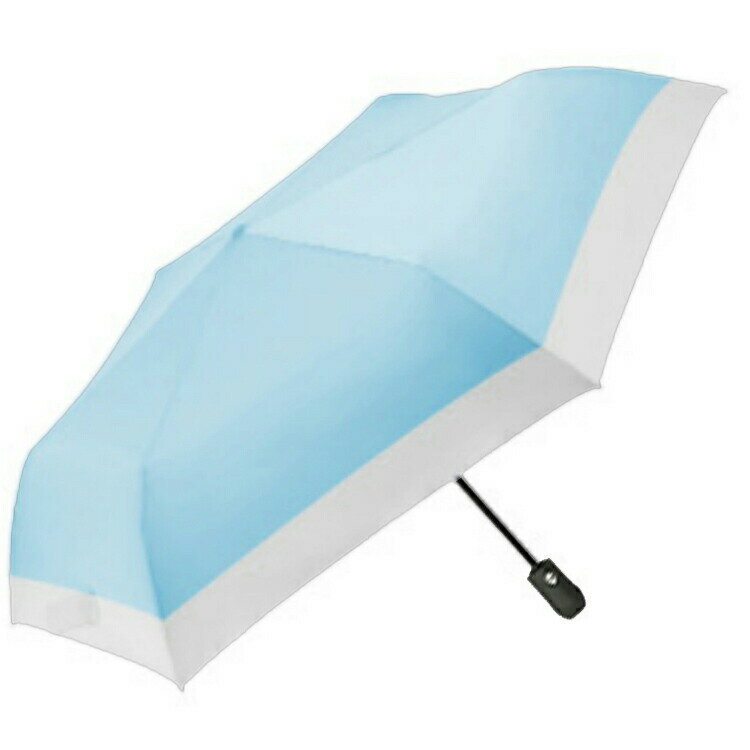 樂天商城 - MASCLUB KKH-08 UMBRELLA 折りたたみ傘 ワンタッチ自動開閉 晴雨兼用 UVカット 遮光 ブルー×スノーグレー レイングッズ