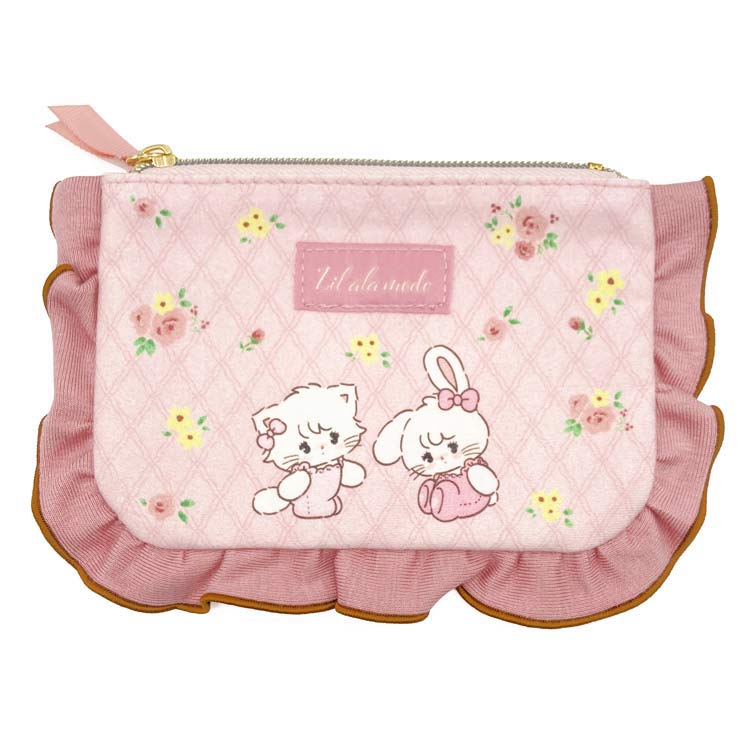 Rakuten - mikko illustrations メローポーチ ピンク フリルポーチ コスメケース 小物入れ 053363 Lil ala mode リルアラモード