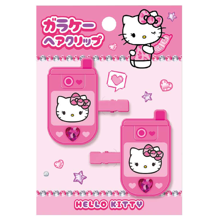 ハローキティ ガラケーヘアクリップ ピンク ヘアピン 前髪クリップ ヘアアクセ 髪留め コスメアイテムコレクション 398912