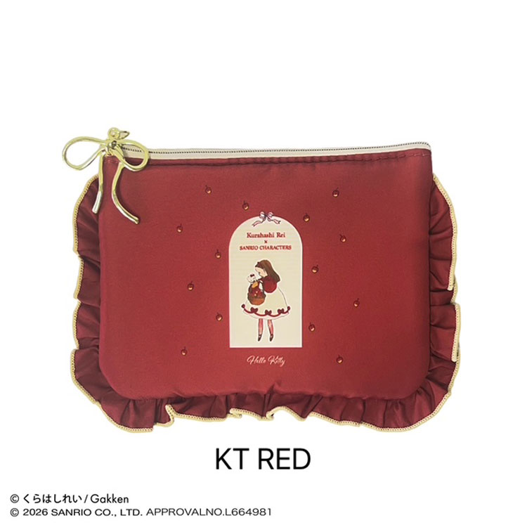 くらはしれい×サンリオキャラクターズ フラットポーチ ハローキティ RED 110675 Kurahashi Rei x SANRIO CHARACTERS