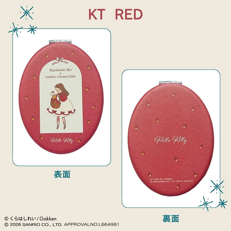 くらはしれい×サンリオキャラクターズ 折りたたみラウンドミラー ハローキティ RED 110828 Kurahashi Rei x SANRIO CHARACTERS