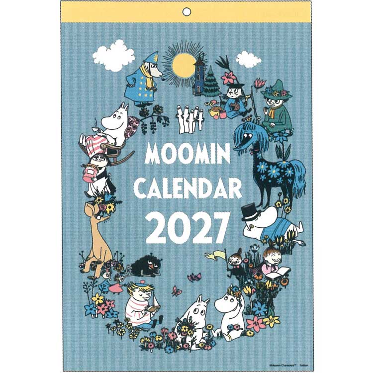 2026年8月発売 ムーミン 2027年カレンダー 壁掛け 見やすいカレンダー オールスター 六曜入り 716343 MOOMIN