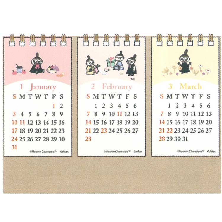 2026年8月発売 ムーミン 2027年カレンダー 卓上 3か月カレンダー リトルミイ 716282 MOOMIN