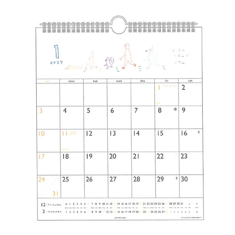 太田朋 2027年カレンダー 1000140728 壁掛け 30角 リング 203205